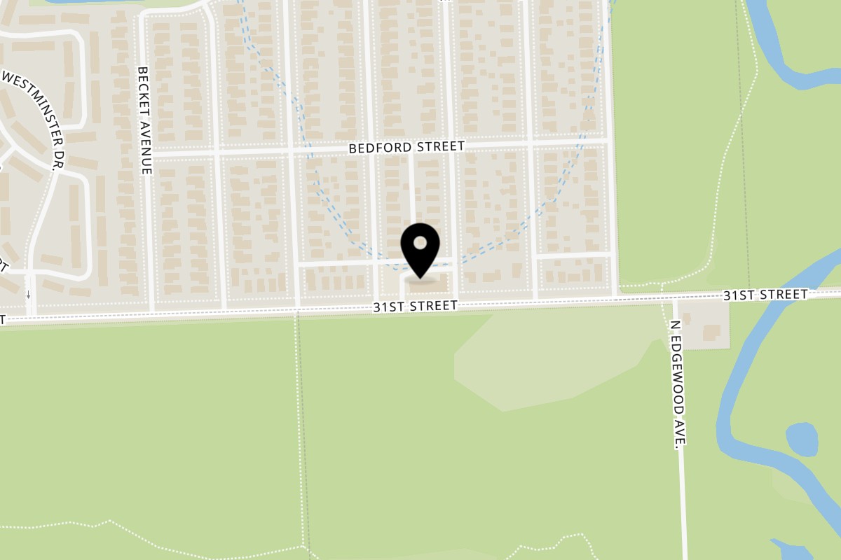 Map showing the location of Alpine Food Shop Westchester on 10712 W 31st St in Westchester